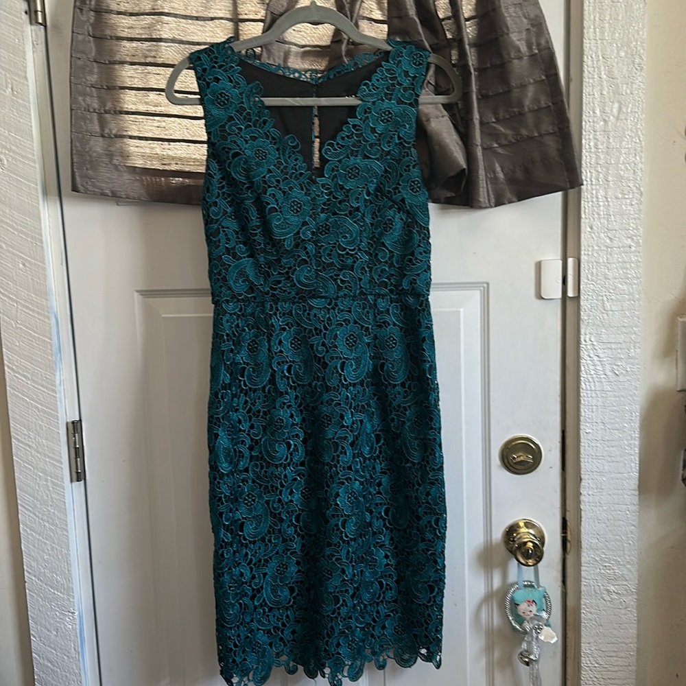 Aiden Mattox size 4 Lace Teal Dress